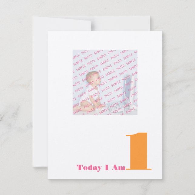 Today I Am 1 Invitation (Front)