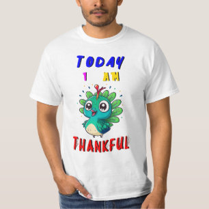 Today I Am Thankful November Peacock Thanksgiving T-Shirt