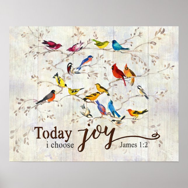Today I Choose Joy Birds Poster (Front)
