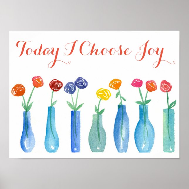 Today I Choose Joy Inspirational Positive Words Poster (Front)