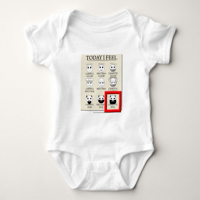 Today I Feel Chaotic Evil Baby Bodysuit (Front)
