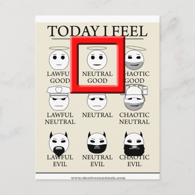Today I Feel Neutral Good Postcard (Front)