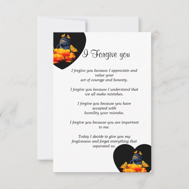today i forgive you note card (Front)