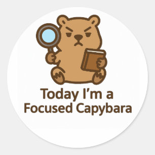 Today I’m a Focused Capybara – Kawaii Sticker