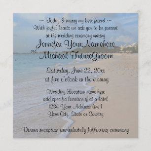 Today I Marry My Best Friend Beach Wedding Invitation