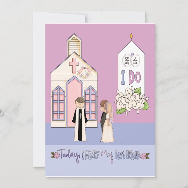 Today I Marry My Best Friend Invitation (Front)