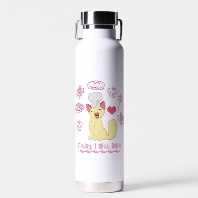 Today I Will Bake! Water Bottle (Front)