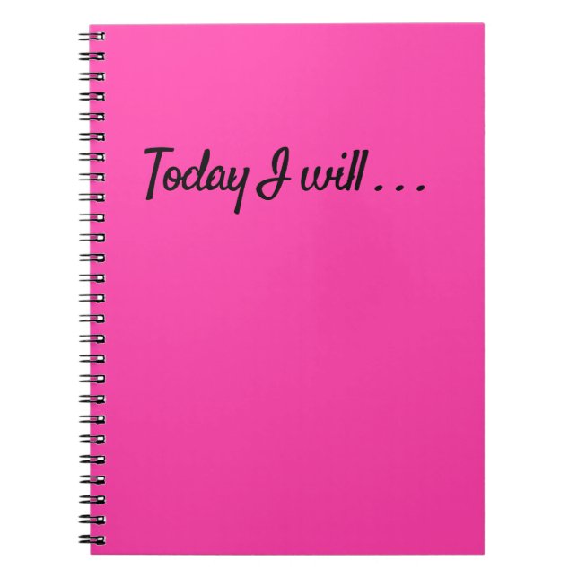 Today I Will... Daily To-Do Goals Planning Notebook (Front)