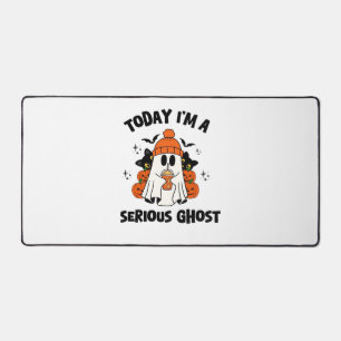 TODAY I'M A SERIOUS GHOST COFFEE PUMPKIN HALLOWEEN DESK MAT