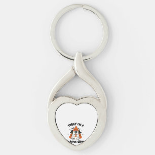 TODAY I'M A SERIOUS GHOST COFFEE PUMPKIN HALLOWEEN KEY RING