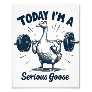 Today I'm A Serious Goose Lifting Weights Gym Photo Print