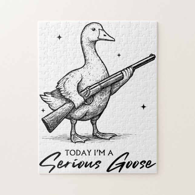 Today I'm A Serious Goose Lovers Goose With Gun Jigsaw Puzzle (Vertical)
