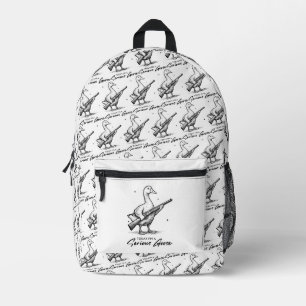 Today I'm A Serious Goose Lovers Goose With Gun Printed Backpack