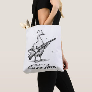 Today I'm A Serious Goose Lovers Goose With Gun Tote Bag