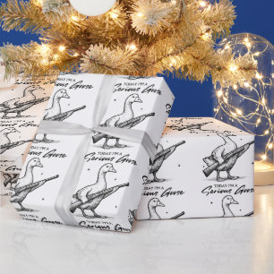 Today I'm A Serious Goose Lovers Goose With Gun Wrapping Paper