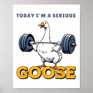 Today I'm A Serious Goose Tee Funny Bodybuilding F Poster