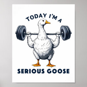 Today I'm A Serious Goose Tee Funny Bodybuilding F Poster