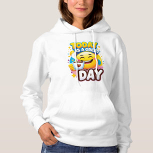 Today is a Big Day - Colorful Design Happy Emoji Hoodie