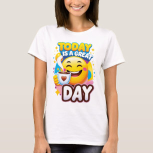 Today is a Big Day - Colorful Design Happy Emoji T-Shirt