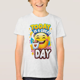 Today is a Big Day - Colorful Design Happy Emoji Tri-Blend Shirt