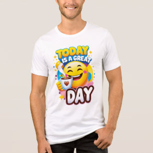 Today is a Big Day - Colorful Design Happy Emoji Tri-Blend Shirt