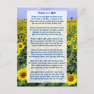 "Today is a Gift " Motivational Christian Poem Postcard