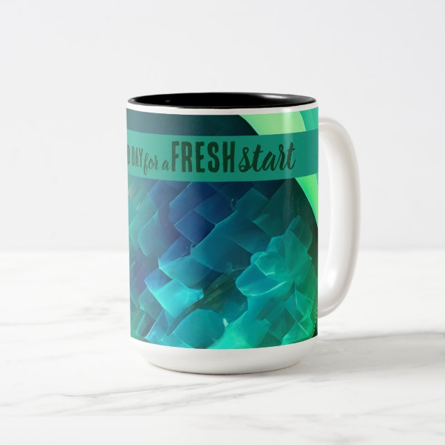 Today is a Good Day Fresh Start Motivational Quote Two-Tone Coffee Mug (Front Right)
