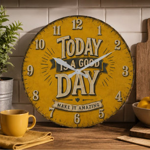 Today Is a Good Day Large Clock