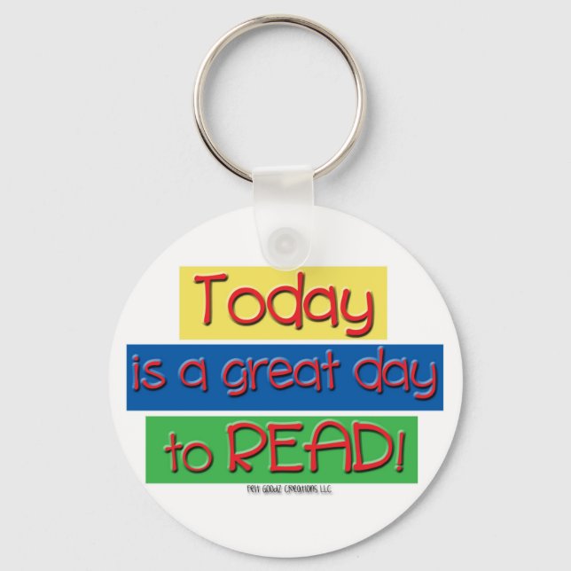 today is a great day to read keychain (Front)