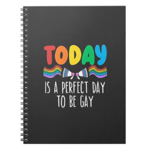 Today is a Perfect Day to Be Gay LGBTQ Pride Month Notebook