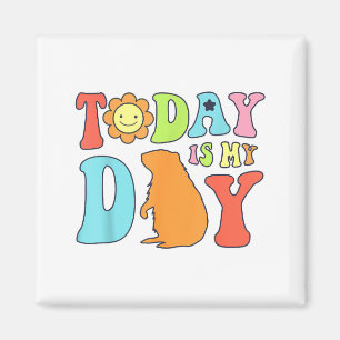 Today Is Groundhog Day Funny Women Retro 60s Daisy Magnet