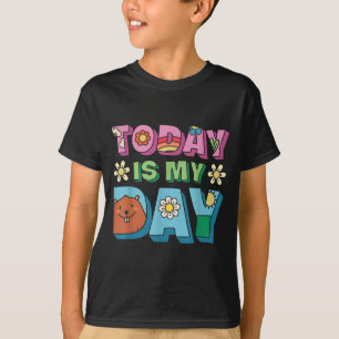 Today Is Groundhog Day Funny Women Retro 60s Daisy T-Shirt