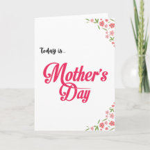 Today is Mother's Day Floral Holiday Card