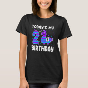 Today Is My 2nd Birthday Kids Boys Girls Llama A T-Shirt