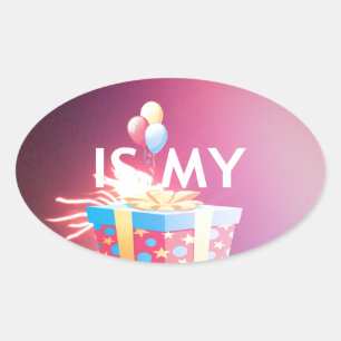 Today is My Birthday Art Print Oval Sticker