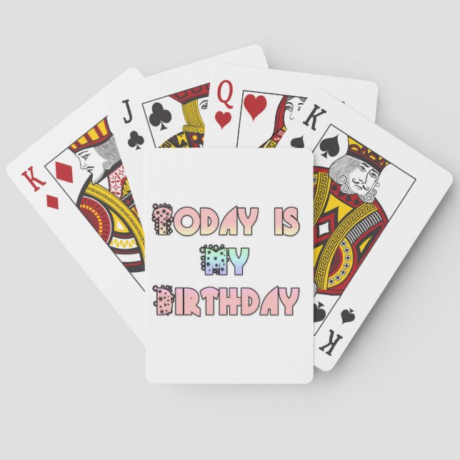 Today is My Birthday Art Print Playing Cards (Back)