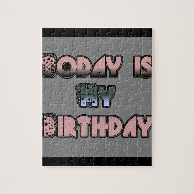 Today is My Birthday Baby Pink Art Print Jigsaw Puzzle (Vertical)