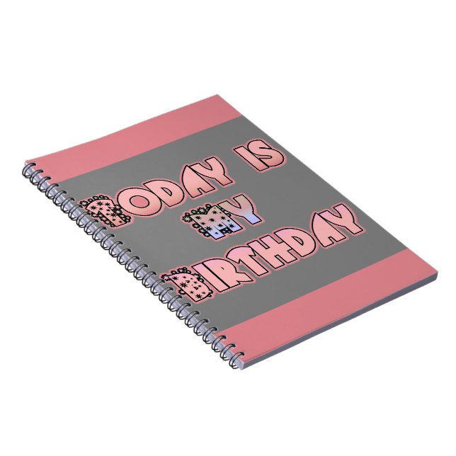 Today is My Birthday Baby Pink Art Print Notebook (Right Side)