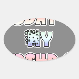 Today is My Birthday Baby Pink Art Print Oval Sticker