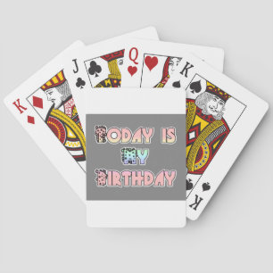 Today is My Birthday Baby Pink Art Print Playing Cards