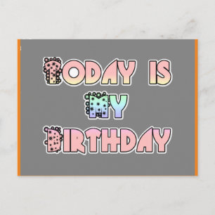 Today is My Birthday Baby Pink Art Print Postcard