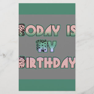 Today is My Birthday Baby Pink Art Print Stationery