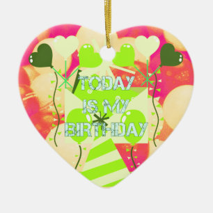 Today is My Birthday Ceramic Tree Decoration