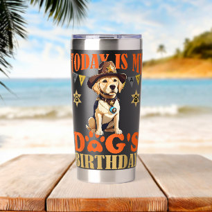 Today is My Dogs sheriff labrador birthday decorat Insulated Tumbler