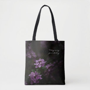 Today Is My Favorite Day - Moody Purple Floral Tote Bag