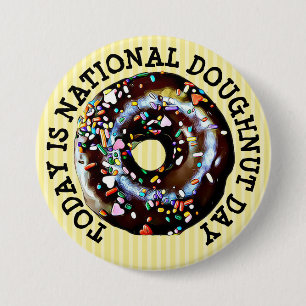 Today is National Doughnut Day Button