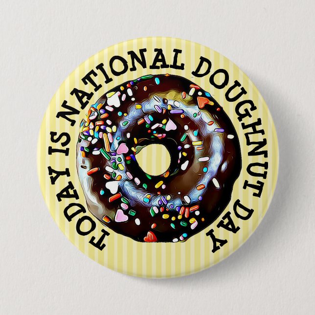 Today is National Doughnut Day Button (Front)