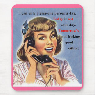 Today is not your day retro image mousepad