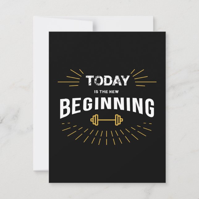 Today is the New Beginning Gym Fitness Motivation Holiday Card (Front)
