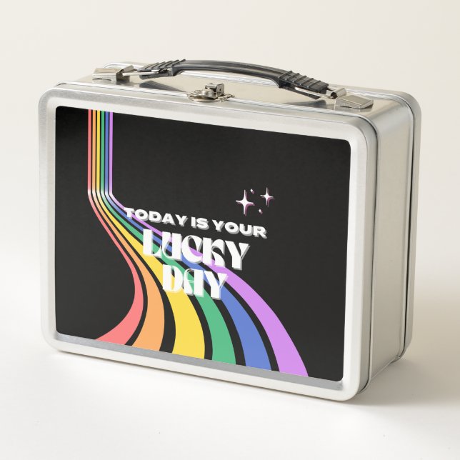 Today is your lucky day, Lucky, Luckiest Girl Metal Lunch Box (Front)